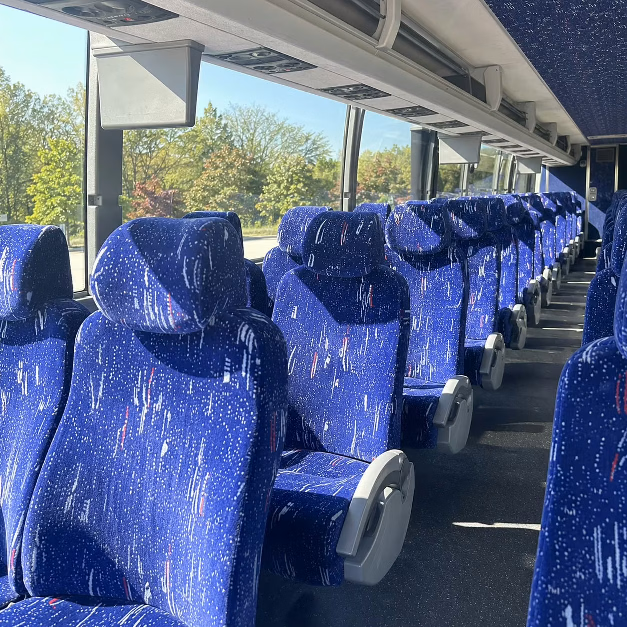 lewisville charter bus rental interior